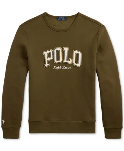 Polo Ralph Lauren Olive Green Logo-embroidered Sweatshirt In Green