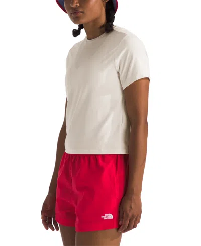 The North Face Sky Short Sleeve Top In White Dune In White