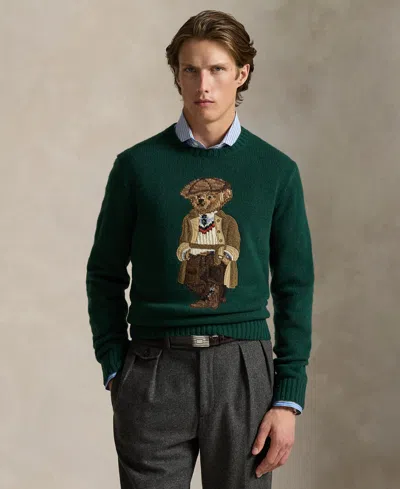 Polo Ralph Lauren Crew Neck Knit Sweater With Ribbed Textures In Green
