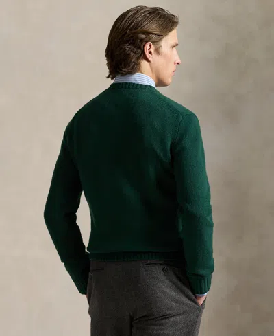 Polo Ralph Lauren Crew Neck Knit Sweater With Ribbed Textures In Green