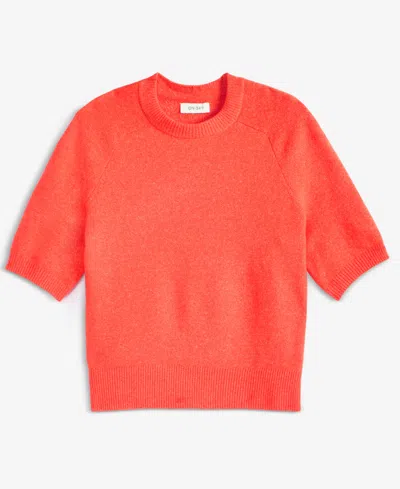 On 34th Women's Saddle Short Sleeve Sweater, Macy's Exclusive In Orange