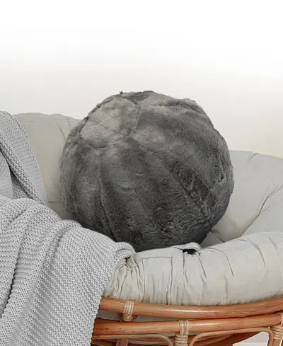 Cheer Collection Ultra Soft Ball Decorative Pillow, 10" X 10" In Gray