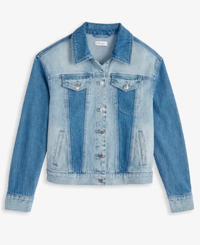 On 34th Women's Two-tone Denim Trucker Jacket, Macy's Exclusive In Blue