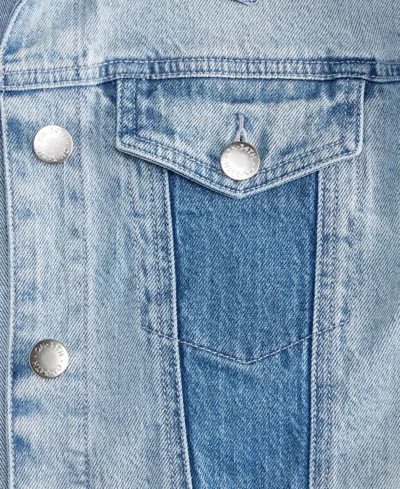 On 34th Women's Two-tone Denim Trucker Jacket, Macy's Exclusive In Blue