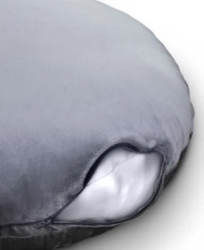 Cheer Collection Extra Large Round Floor Decorative Pillow, 32" X 32" In Gray