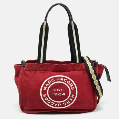 Pre-owned Marc Jacobs Savvy Red Canvas Logo Print Tote