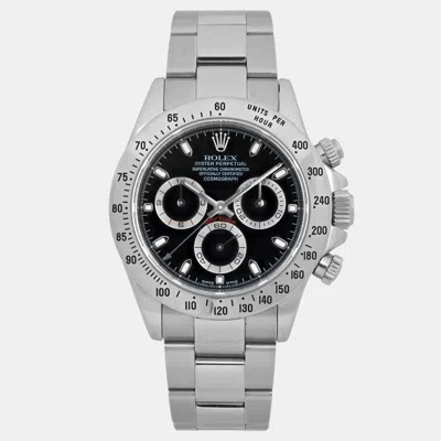 Pre-owned Rolex Cosmograph Daytona 116520 Automatic Black Dial Stainless Steel Men's Wristwatch 40 Mm