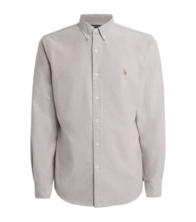 Polo Ralph Lauren Cotton Oxford Shirt In Gray