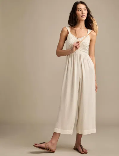 Lucky Brand Ruched Wide Leg Jumpsuit In White