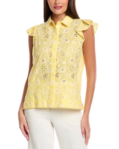 T Tahari A-line Blouse In Yellow
