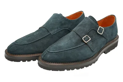 Andrea Ventura Norvegese Parigino Adler Monk Strap Suede Shoes In Black