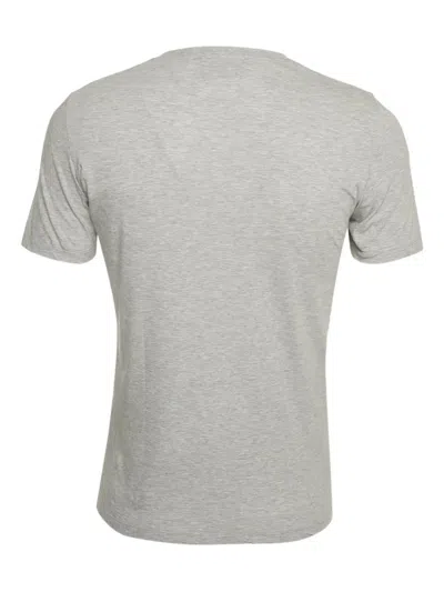 Pre-owned Saint Laurent Logo Appliqué Cotton T-shirt In Gray