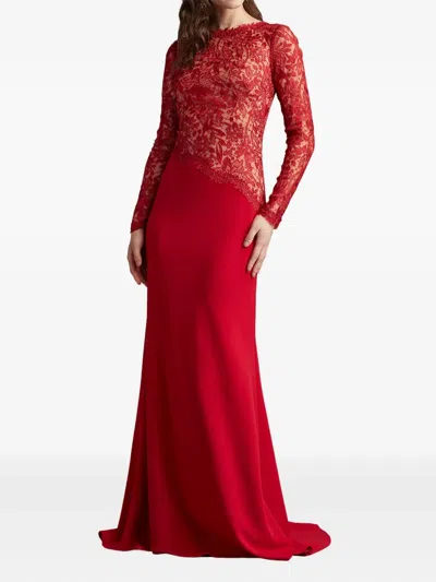 Tadashi Shoji Cik16206lxy A Line Long Mother Of The Bride Formal Evening Dress In Red