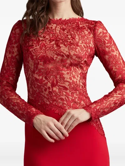 Tadashi Shoji Cik16206lxy A Line Long Mother Of The Bride Formal Evening Dress In Red