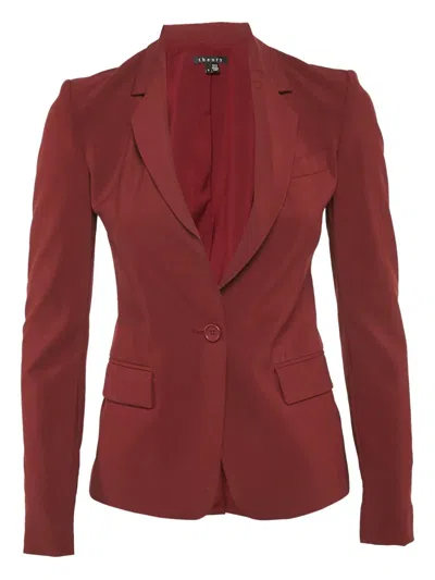Pre-owned Theory  Wool-blend Single-breasted Jacket In Red