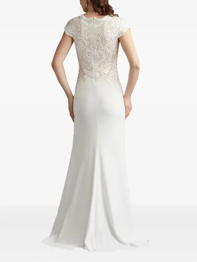 Tadashi Shoji Cim25398l A Line Long Formal Evening Dress In White
