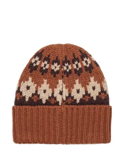 Dsquared2 Brown Beanie With Dsquared Kids Patch In Brown