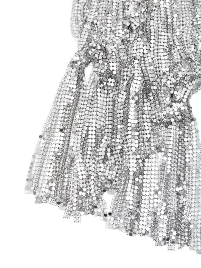 Rabanne Chain Belt With Fringed Sequin Detail In Metallic