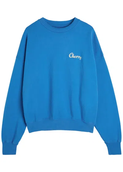 Cherry Los Angeles Logo-print Cotton Sweatshirt In Blue