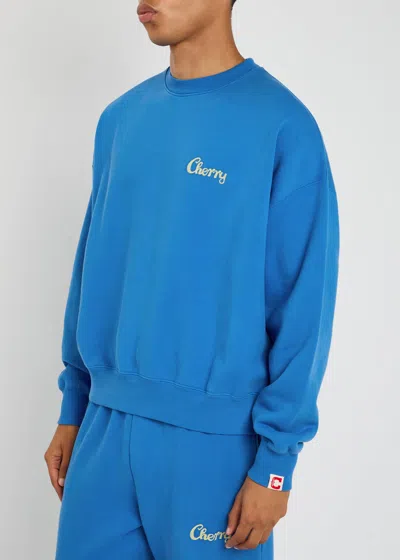 Cherry Los Angeles Logo-print Cotton Sweatshirt In Blue
