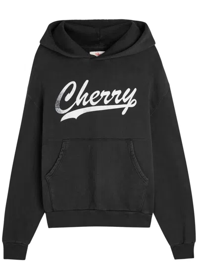 Cherry Los Angeles Logo-print Cotton-jersey Hoodie In Black