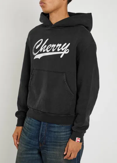 Cherry Los Angeles Logo-print Cotton-jersey Hoodie In Black