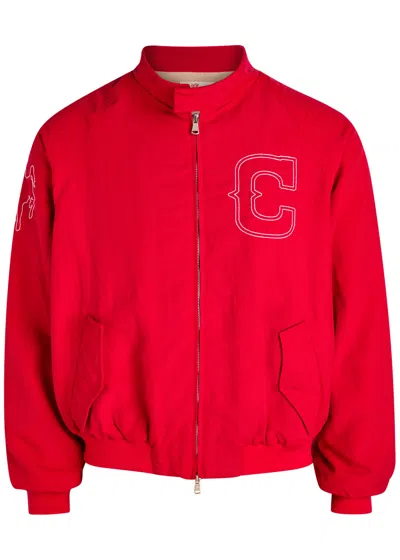 Cherry Los Angeles Logo-embroidered Shell Bomber Jacket In Red