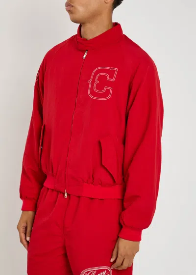 Cherry Los Angeles Logo-embroidered Shell Bomber Jacket In Red