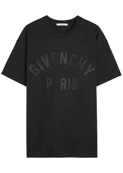 Givenchy Black T-shirt With Maxi Logo On The Front In Cotton Man