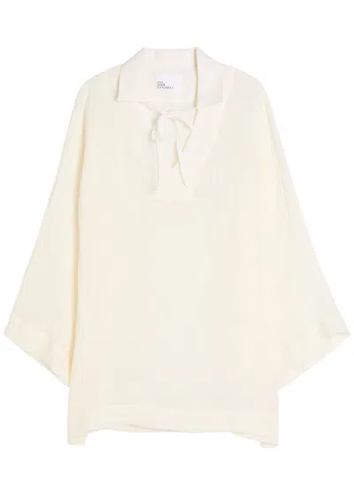 Lisa Marie Fernandez Long-sleeve Tie-detail Tunic In Neutral