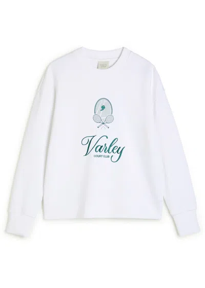 Varley Rasco Namesake Stretch-jersey Sweatshirt In White