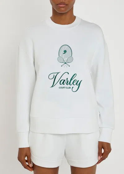 Varley Rasco Namesake Stretch-jersey Sweatshirt In White