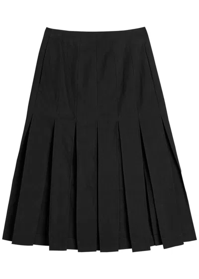 Simone Rocha Cotton-blend Canvas Midi Skirt In Black