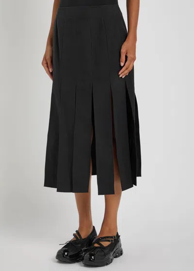 Simone Rocha Cotton-blend Canvas Midi Skirt In Black
