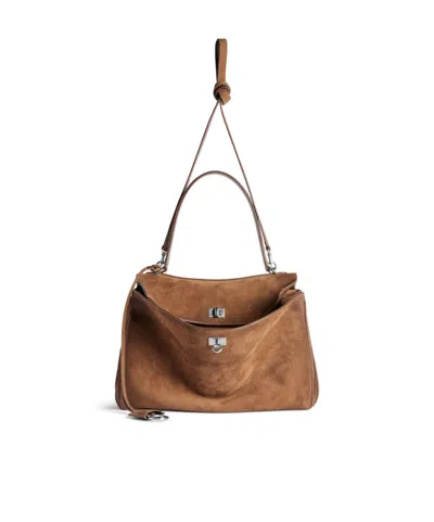 Balenciaga Brown Rodeo Medium Shoulder Bag In Brown