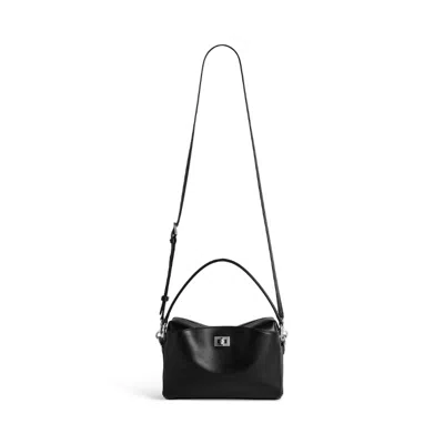 Balenciaga Rectangular Leather Handbag Top Handle In Black