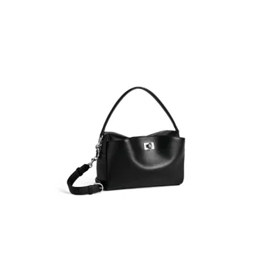 Balenciaga Rectangular Leather Handbag Top Handle In Black