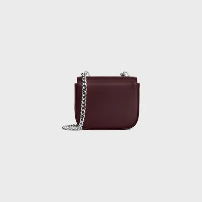 Celine Chain Claude Mini Leather Shoulder Bag In Brown