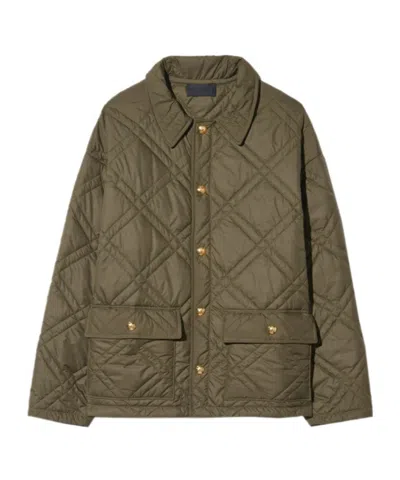 Nili Lotan Quilted Casual Jacket In Green