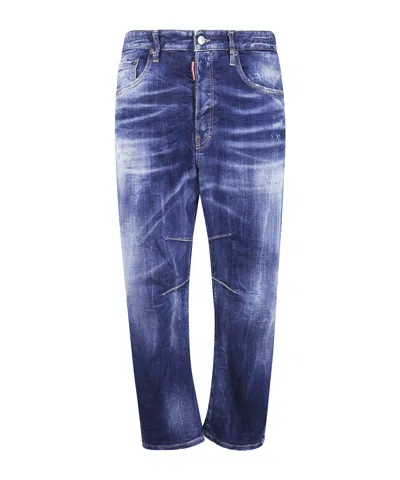 Dsquared2 Ducati X D2 Blue Jeans With Logo Patch On The Rear And Belt Loops In Denim Man In Blue