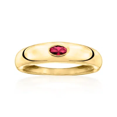 Rs Pure By Ross-simons Oval Lab-grown Ruby Ring In 18kt Gold Vermeil In Red