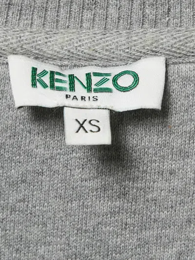 Pre-owned Kenzo 2023 Appliqué Netting Sweatshirt In Gray