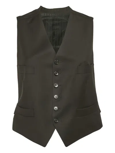 Pre-owned Tom Ford Wool Button Waistcoat In Black