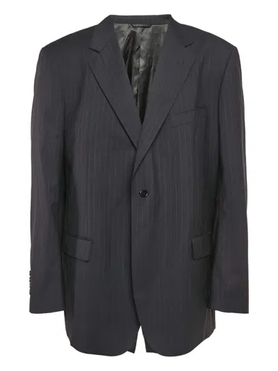 Pre-owned Balmain Pinstripe Blazer In Blue