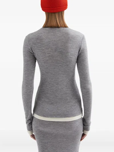 Jil Sander Gray Lightweight Technical Wool Turtleneck In 028 Dark Grey