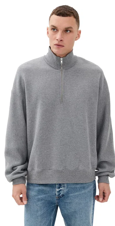 Agolde Idris Cotton-jersey Half-zip Sweatshirt In Gray