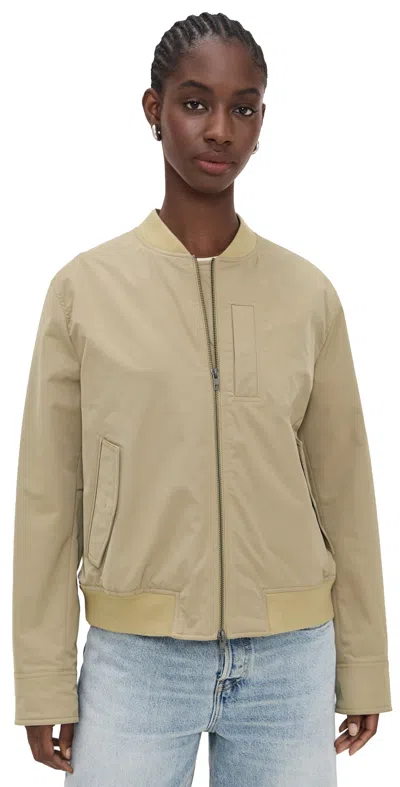 Vince Relaxed Tech Bomber Jacket Fawn In Brown