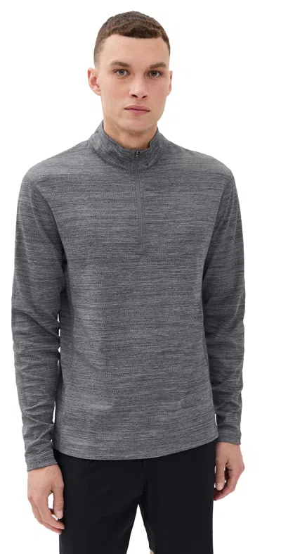 Reigning Champ Solotex Mesh Tiebreak Standard Quarter Zip Hcarbon In Gray