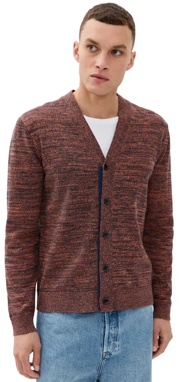 Jw Anderson Button-front Speckled Cardigan In Orange