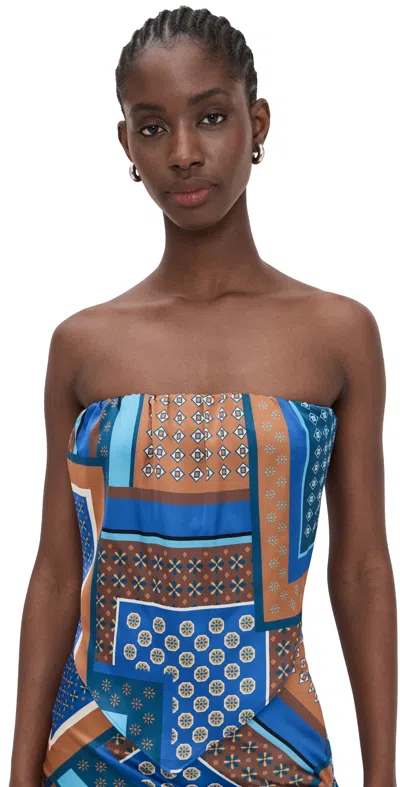 Misa Mae Top Tile Patchwork In Blue